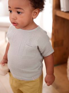 Bébé-T-shirt, sous-pull-T-shirt-T-shirt bi-matière bébé manches courtes