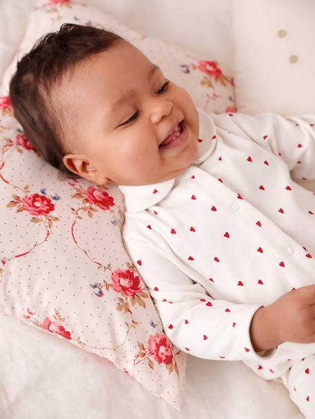 Set van 3 slaappakjes 'hartjes' baby van interlock nachtblauw - vertbaudet enfant 
