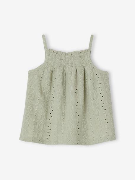 Débardeur fantaisie à fines bretelles bébé vert sauge - vertbaudet enfant 