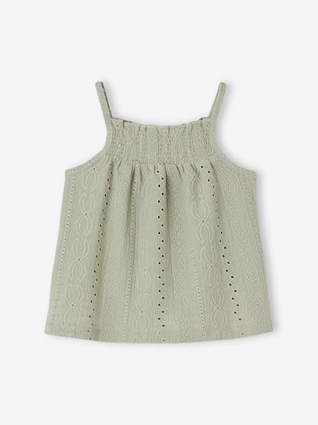 Débardeur fantaisie à fines bretelles bébé vert sauge - vertbaudet enfant 