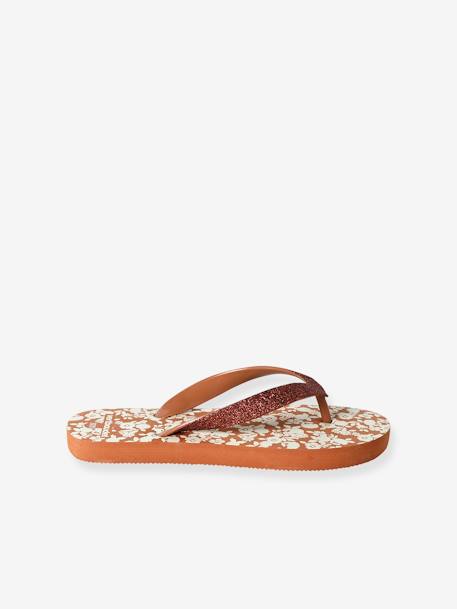 Slippers met opdruk voor kinderen bruin, bedrukt - vertbaudet enfant 
