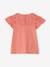 T-shirt fille détails en broderie anglaise corail+fuchsia+VERT PALE - vertbaudet enfant 