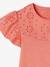 T-shirt fille détails en broderie anglaise corail+fuchsia+VERT PALE - vertbaudet enfant 