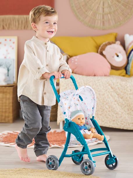 Kinderwagen Oursons voor pop - COROLLE blauw+rozen - vertbaudet enfant 