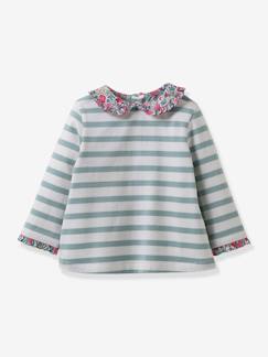 Garçon-T-shirt, polo, sous-pull-Sous-pull-Marinière bébé tissu Liberty CYRILLUS
