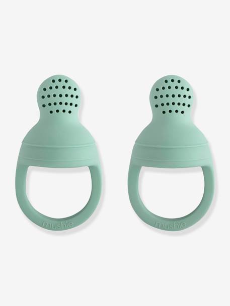 Lot de 2 sucettes grignoteuses - en silicone rose+VERT CLAIR UNI - vertbaudet enfant 