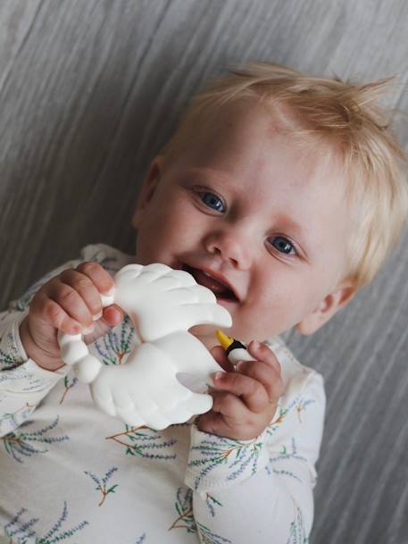 Bijtring - MUSHIE - NATRUBA donkerblauw+grijs+sinaasappel+wit - vertbaudet enfant 