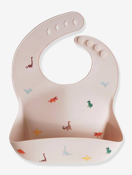 Bavoir avec récupérateur en silicone beige+marine+multicolore+rouge - vertbaudet enfant 