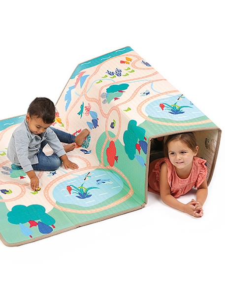 Grand tapis pliable réversible - beige - vertbaudet enfant 