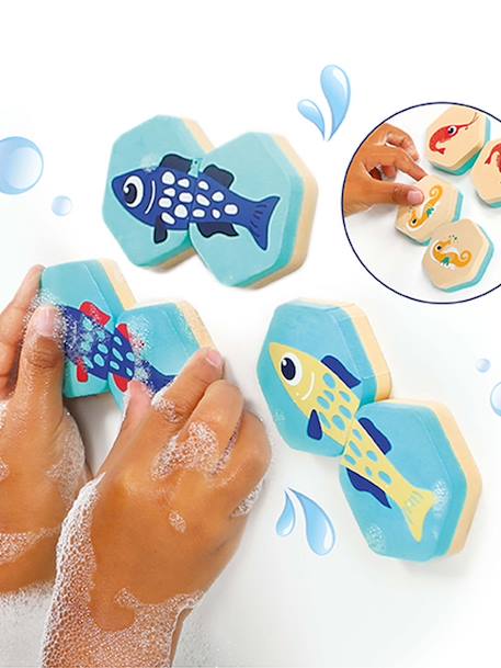 Memory puzzle bain - bleu - vertbaudet enfant 