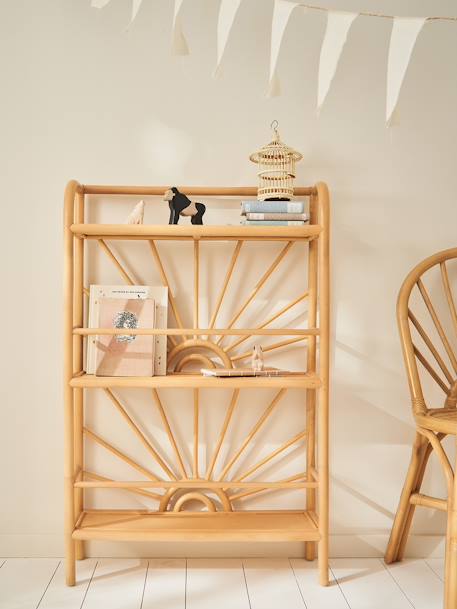 Rotan boekenkast met 3 niveaus Zon hout - vertbaudet enfant 