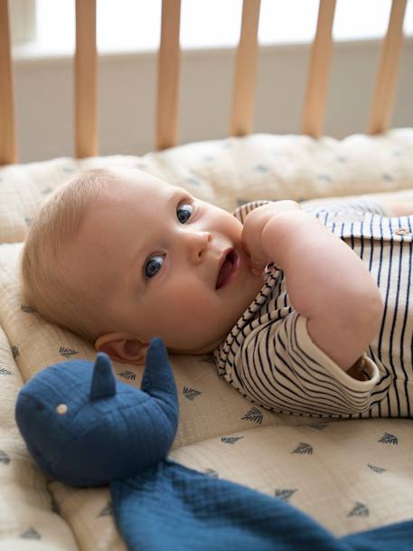 Tapis de sol / Fond de parc NAVY SEA, contient du lin indigo - vertbaudet enfant 