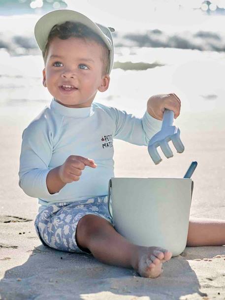 Zwemshirt met UV-bescherming klein matroos voor jongens hemelsblauw - vertbaudet enfant 