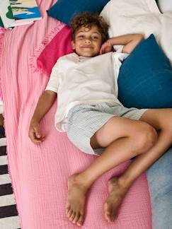 Jongens pyjashort in twee materialen personaliseerbaar  - vertbaudet enfant