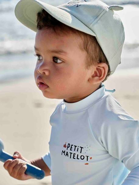 Zwemshirt met UV-bescherming klein matroos voor jongens hemelsblauw - vertbaudet enfant 