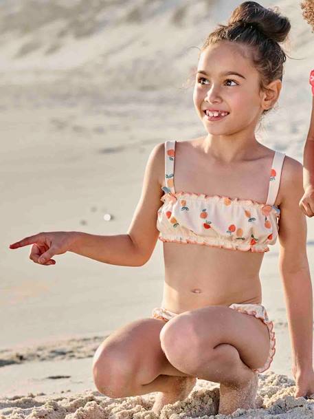 Maillot de bain 2 pièces pêches fille écru - vertbaudet enfant 