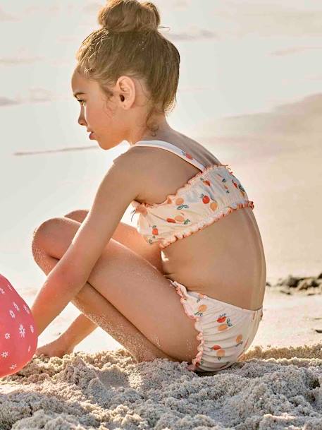 Maillot de bain 2 pièces pêches fille écru - vertbaudet enfant 