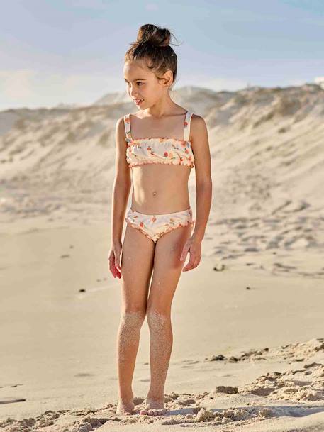 Maillot de bain 2 pièces pêches fille écru - vertbaudet enfant 