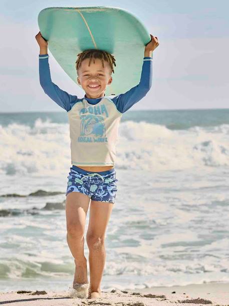 Ensemble de bain garçon T-shirt anti-UV + boxer bleu - vertbaudet enfant 