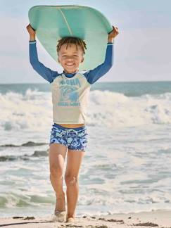 Jongens-UV-bestendige zwemset met zwemshirt + boxershort voor jongens