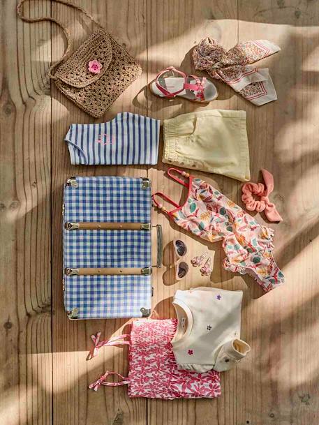 Maillot de bain fille 1 pièce beige+rose pâle - vertbaudet enfant 