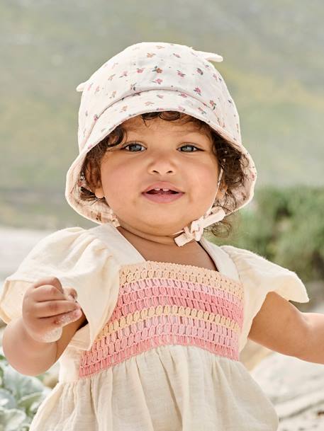 Bob ourson imprimé bébé fille écru+rose - vertbaudet enfant 