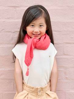 Gepersonaliseerde effen sjaal met kwastjes voor meisjes  - vertbaudet enfant