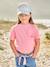 Effen Basics meisjesshirt met korte mouwen abrikoos+snoepjesroze - vertbaudet enfant 