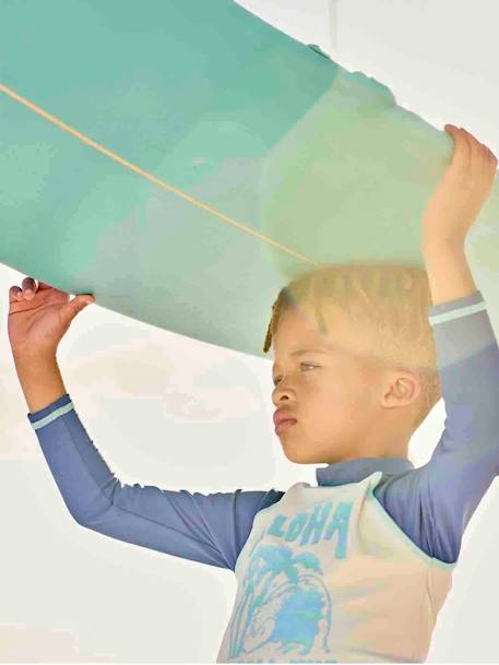 Ensemble de bain garçon T-shirt anti-UV + boxer bleu - vertbaudet enfant 