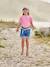Effen Basics meisjesshirt met korte mouwen abrikoos+snoepjesroze - vertbaudet enfant 