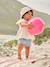 Paperbag short met riem voor baby gebleekt denim - vertbaudet enfant 
