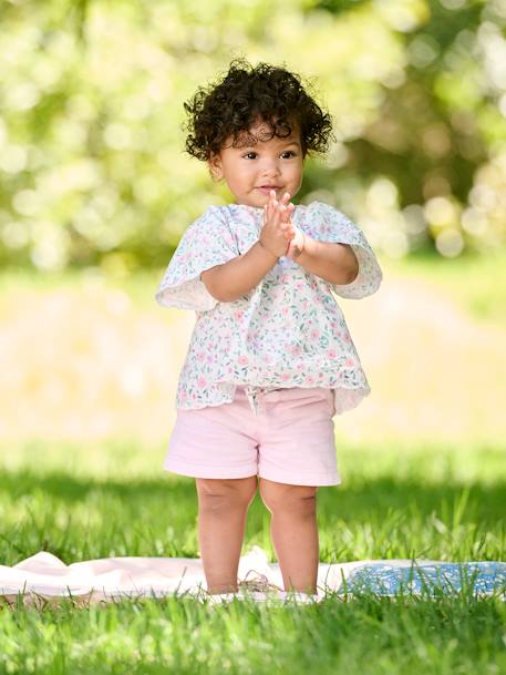 Babyblouse met bloemenmotief ecru - vertbaudet enfant 