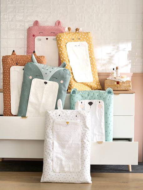 Housse matelas à langer personnalisable CHAT rose imprimé - vertbaudet enfant 