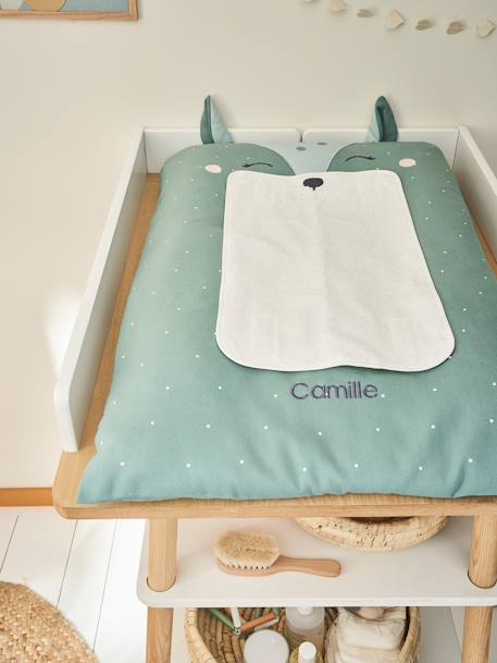 Housse matelas à langer personnalisable BICHE vert imprimé - vertbaudet enfant 