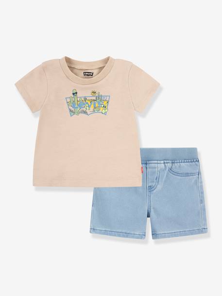 Babyset shirt + short LVB Solid Full Zip Hoodie Levi's® beige - vertbaudet enfant 
