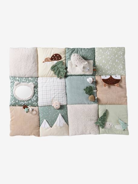 Tapis d'éveil moelleux et ludique beige+écru+noir+orange+rouge - vertbaudet enfant 