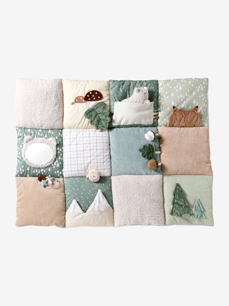 Tapis d'éveil moelleux et ludique beige+écru+noir+orange+rouge - vertbaudet enfant 