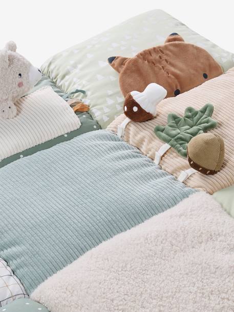 Zacht speelkleed CROQUE LA VIE beige+ecru+rood+sinaasappel - vertbaudet enfant 