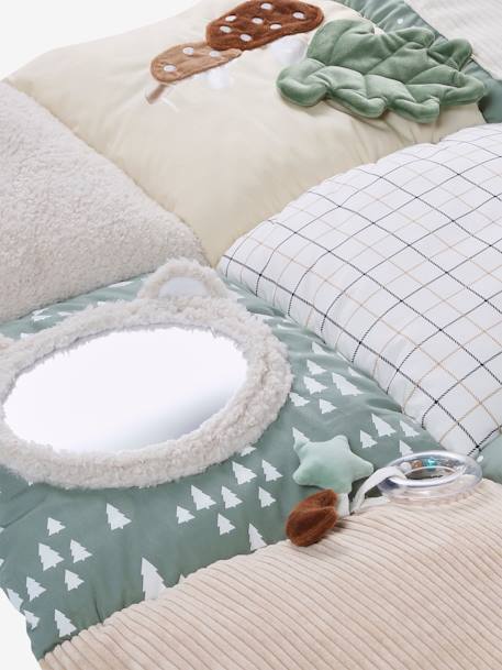 Tapis d'éveil moelleux et ludique beige+écru+noir+orange+rouge - vertbaudet enfant 