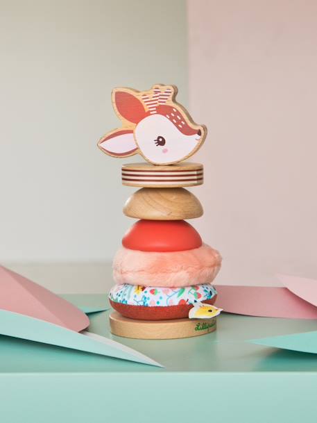 Pyramide à empiler S rose+vert - vertbaudet enfant 