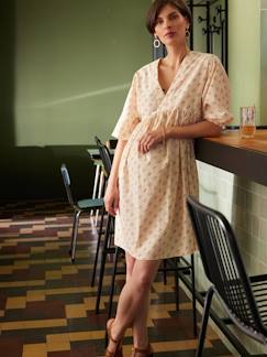 Vêtements de grossesse-Robe-Robe grossesse imprimée fleurs