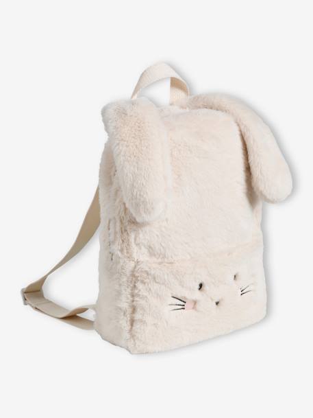 Sac à dos maternelle Lapinou en fausse fourrure écru - vertbaudet enfant 
