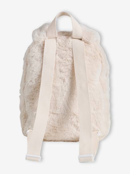 Sac à dos maternelle Lapinou en fausse fourrure écru - vertbaudet enfant 