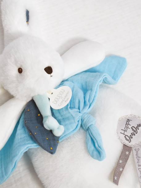 Happy knuffel 25cm - DOUDOU ET COMPAGNIE blauw+rozenhout - vertbaudet enfant 