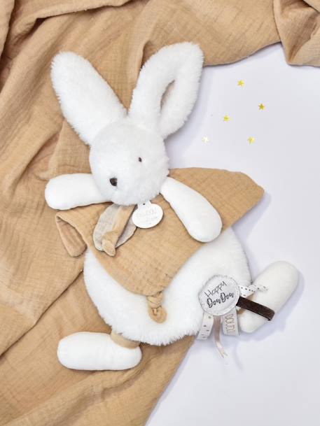 Happy knuffel 25cm - DOUDOU ET COMPAGNIE beige+blauw+rozenhout - vertbaudet enfant 