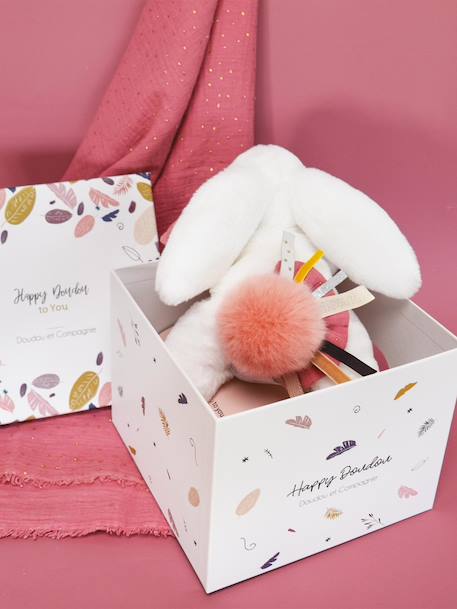 Happy doudou pantin 25cm - DOUDOU ET COMPAGNIE beige+bois de rose - vertbaudet enfant 