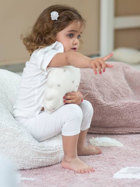 Pouf chill - bleu grisé+gris perle+vieux rose - vertbaudet enfant 