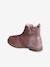 Boots enfant fille cuir à pompon zippées camel+rose - vertbaudet enfant 
