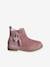 Boots enfant fille cuir à pompon zippées camel+rose - vertbaudet enfant 