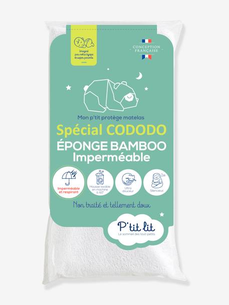 Alèse imperméable Bamboo non traitée spéciale CODODO P'TIT LIT blanc - vertbaudet enfant 